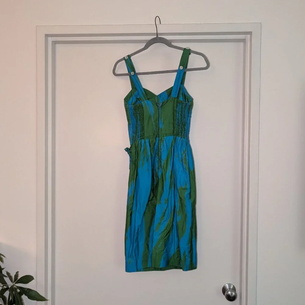 1950s True vintage Ruby of Miami green and blue party dress - Picture 5 of 13